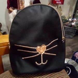 Cat backpack purse BLK USED